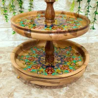 شیرینی خوری چوب طبیعی(رولت خوری) تذهیب