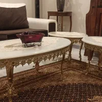 میز عسلی برنزی سنگین سایز بزرگ کاملا سالم و پر کار