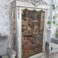 ویترین چوبی نقره ای رنگ|بوفه، ویترین، کنسول|اصفهان, مصلی|دیوار