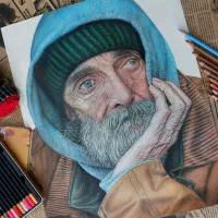 سفارش نقاشی چهره مدادرنگی، رنگ روغن،سیاهقلم