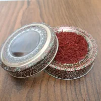 زعفران ۱ مثقالی سرخ پلاس قائنات با قوطی فلزی خاتم