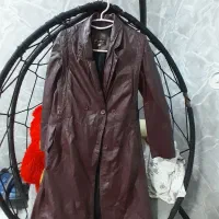 پالتو  چرم خارجی زرشکی