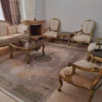 مبلمان۷نفره استیل کلاسیک با جلو مبلی و عسلی سفارشی