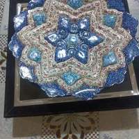 بشقاب  وگلدان مینا کاری شده با جعبه مخملی