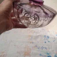 بلور شیشه ای قدیمی شمعدانی پایه ای