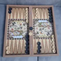 تخته نرد چوبی طرحدار /مهره چوبی/نو