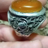 انگشتر نقره عقیق ناب یمنی کهنه