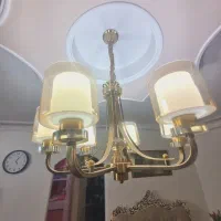 لوستر مدرن شش شاخه برنجی|لوستر و چراغ آویز|تهران, چیتگر شمالی|دیوار