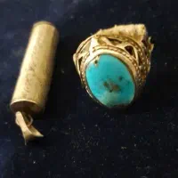 انگشتر نقره فیروزه و حرز امام جواد نقره