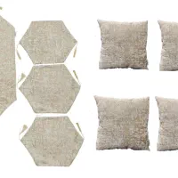 ست ۸ تکه رومیزی و کوسن طرح پتینه دو میلیون