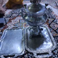 سماور قدیمی مارک طوفان با سینی فقط دوتومن