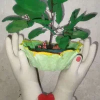 سنگ مصنوعی کاردستی کاموایی گل روبانی