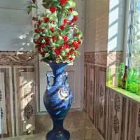 گلدان سفالی و تنگ ماهی