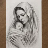 طراحی چهره سیاه قلم و مداد رنگی و ..