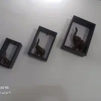 ست کامل فیل چوبی همراه با باکس چوبی|مجسمه، تندیس، ماکت|اراک, |دیوار