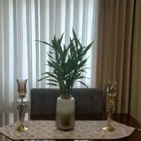 شمعدان برنجی لاله کریستال