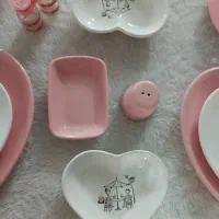 سرویس ظروف دو نفره سرامیکی قلبی 12 پارچه نو|ظروف سرو و پذیرایی|سمنان, |دیوار