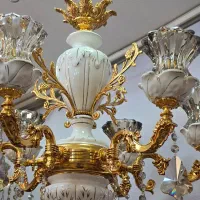 لوستر به روز اصل برنز با آبکاری طلا نو صفر|لوستر و چراغ آویز|خوی, |دیوار