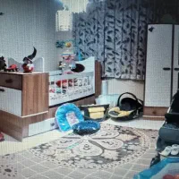 سرویس کامل تخت و کمد نوزاد و نوجوان وکیوم|تخت و سرویس خواب|شیراز, کاراندیش|دیوار