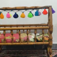 گهواره خراطی شده دست ساز روغن جلا زده