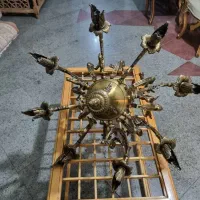 فروش دو عدد لوستر 8شاخه برنجی سنگین 13کیلویی|لوستر و چراغ آویز|ری, سیزده آبان|دیوار