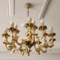 لوستر برنز رنگ ثابت، ۱۸ شاخه، با لامپ های کم مصرف|لوستر و چراغ آویز|تهران, ارم|دیوار