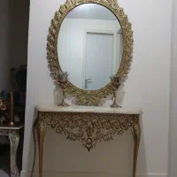 آینه وکنسول برنجی باشمعدان