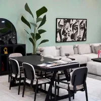 مبل مینمال جذاب ، مبلمان ماوی کیش|مبلمان خانگی و میز عسلی|کیش, |دیوار