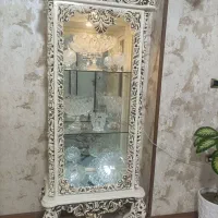 بوفه چوب رنگ صدفی