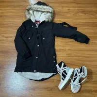 پالتو وکاپشن و کفش ساقدار