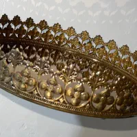 سینی آینه ای شامپاینی طلایی و نقره ای