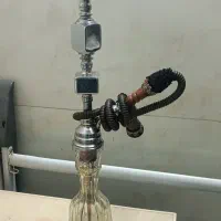 قلیان برنجی آبکاری نقره ای