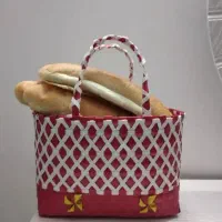 سبد حصیری دست بافت