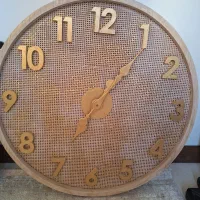 ساعت چوب و حصیر بامبوی فرانسوی