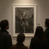 تابلو نقاشی سیاه قلم