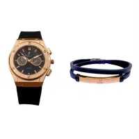 پکیج دستبند پلاک دار+ساعت مچی Hublot|ساعت|بندر ماهشهر, |دیوار