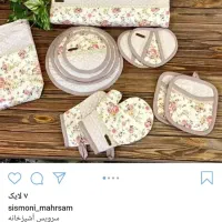 دوخت انواع سرویس آشپزخانه.سیسمونی نوزاد.روبالشتی.|سفره، حوله، دستمال آشپزخانه|بیجار, |دیوار
