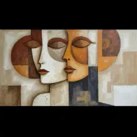 تابلو بوم مخمل کوبیسم