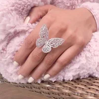 انگشتر جواهری پروانه و گوشواره