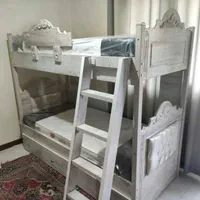 تخت دو طبقه سناتور تمام چوب|تخت و سرویس خواب|فردیس, |دیوار
