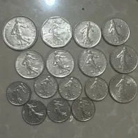 هجده عدد سکه فرانک یکجا به قیمت کل ۶۵۰