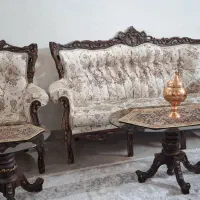 مبل استیل یا سلطنتی نه نفره و میز ناهار خوری هشت|مبلمان خانگی و میز عسلی|سمنان, |دیوار