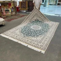 فرش دستباف نایین ۹ لا سبز زیبا جفت ۶ متری|فرش|مشکیندشت, |دیوار