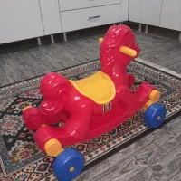 اسب اسباب بازی بزرگ دو حالته،چرخ دار و گهواره ای
