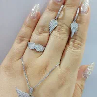 نیم ست کامل بال فرشته نقره جواهری باگت خور کادویی