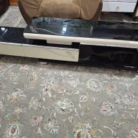 میز تلویزیون چوبی سطح شیشه