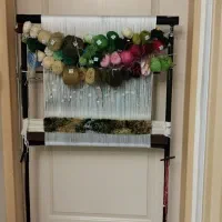 دار قالی متحرک . تابلو فرش منظره کوچه باغ