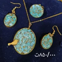 انگشتر گوشواره زیورآلات فیروزه اصلی