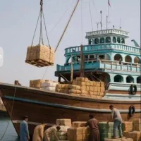 لنج آماده حرکت از خصب عمان بندر عسلویه تیاب