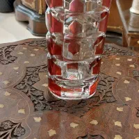 گلدان قدیمی فرانسوی دورنگ پرتراش انتیک